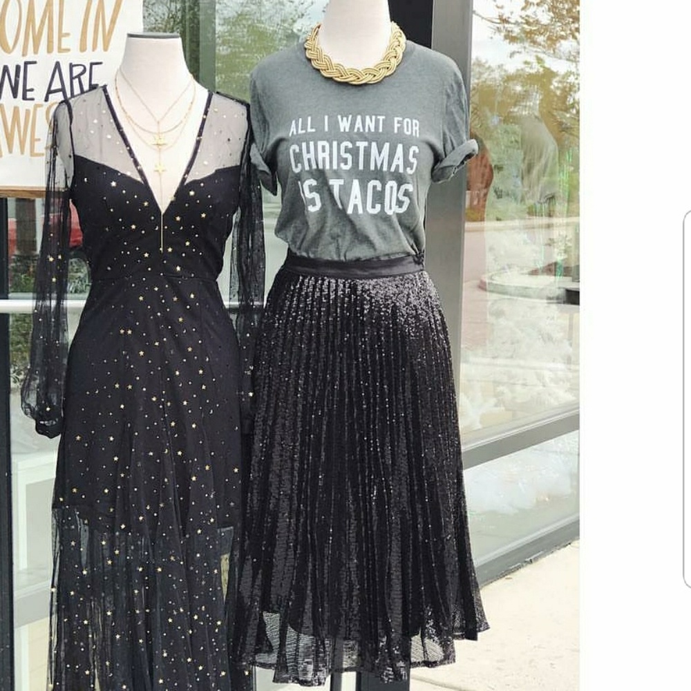 Sequin Midi Skirt
